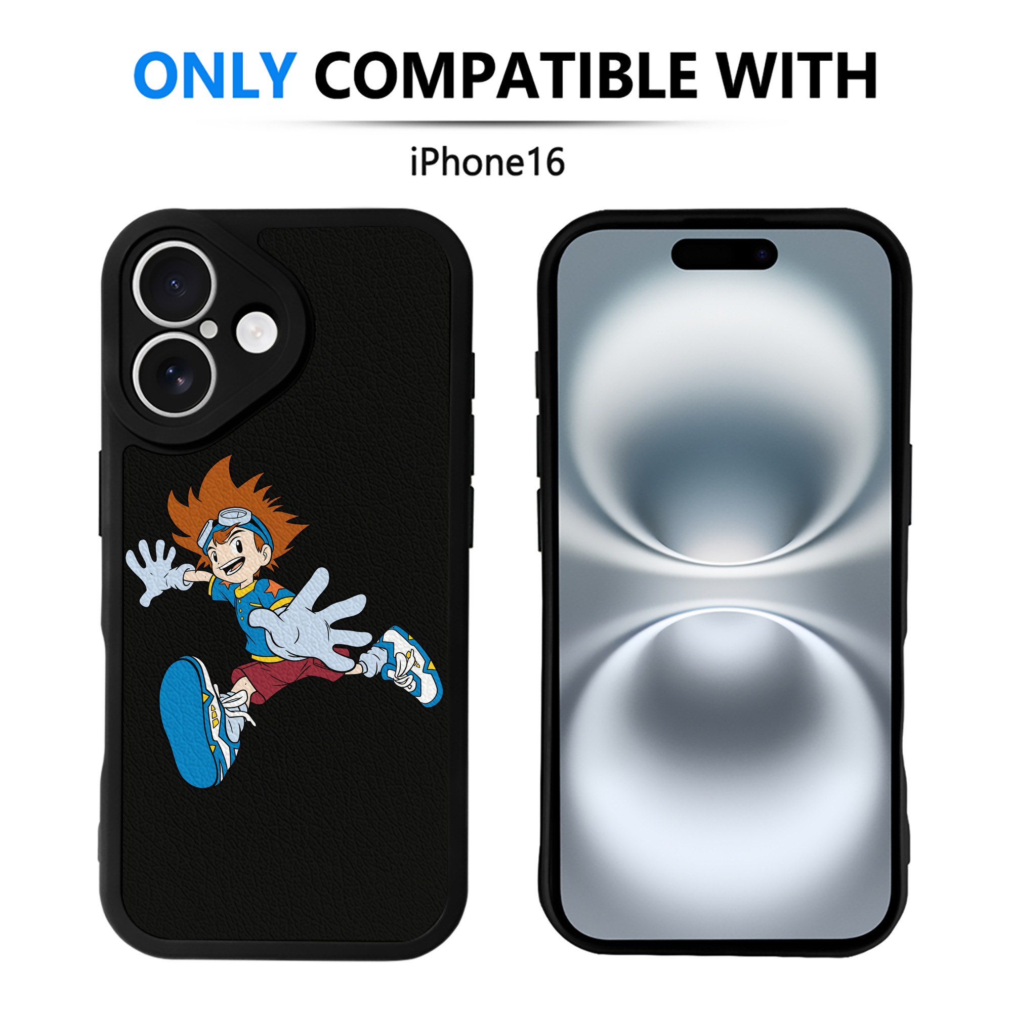 （画像用） Digimon デジタルモンスター/デジモン 【iPhone 16シリーズ対応】シリコンスマホケース（レザー調） 材質：シリコン